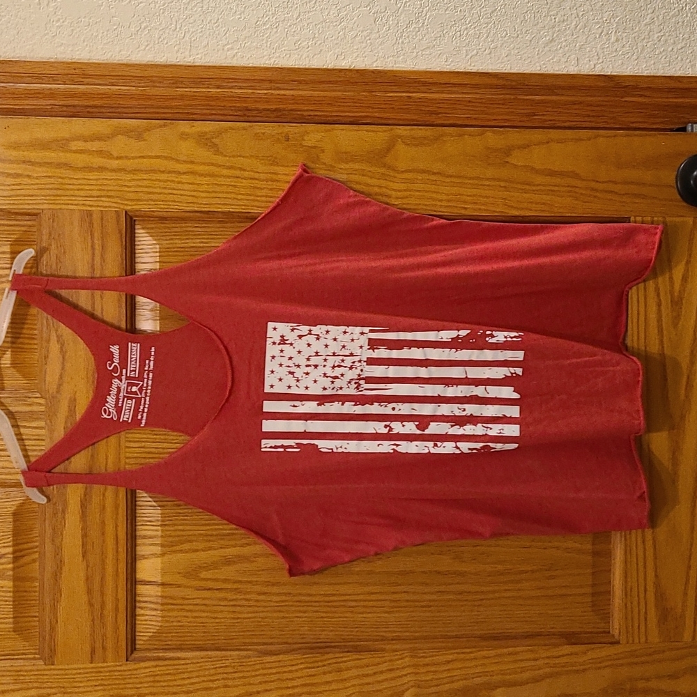 American flag racerback tank